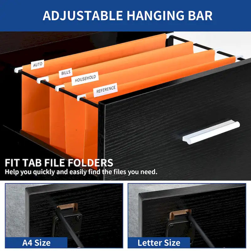 Moasis 15 Deep Vertical 4-Drawer File Cabinet with Lock for Letter A4-Sized Files