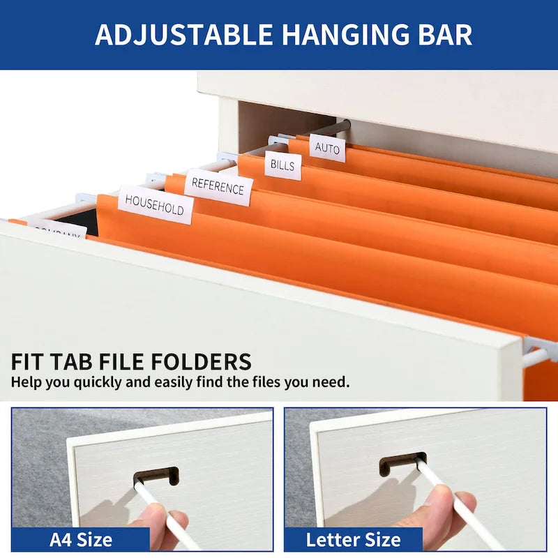 Moasis 15 Deep Vertical 4-Drawer File Cabinet with Lock for Letter A4-Sized Files