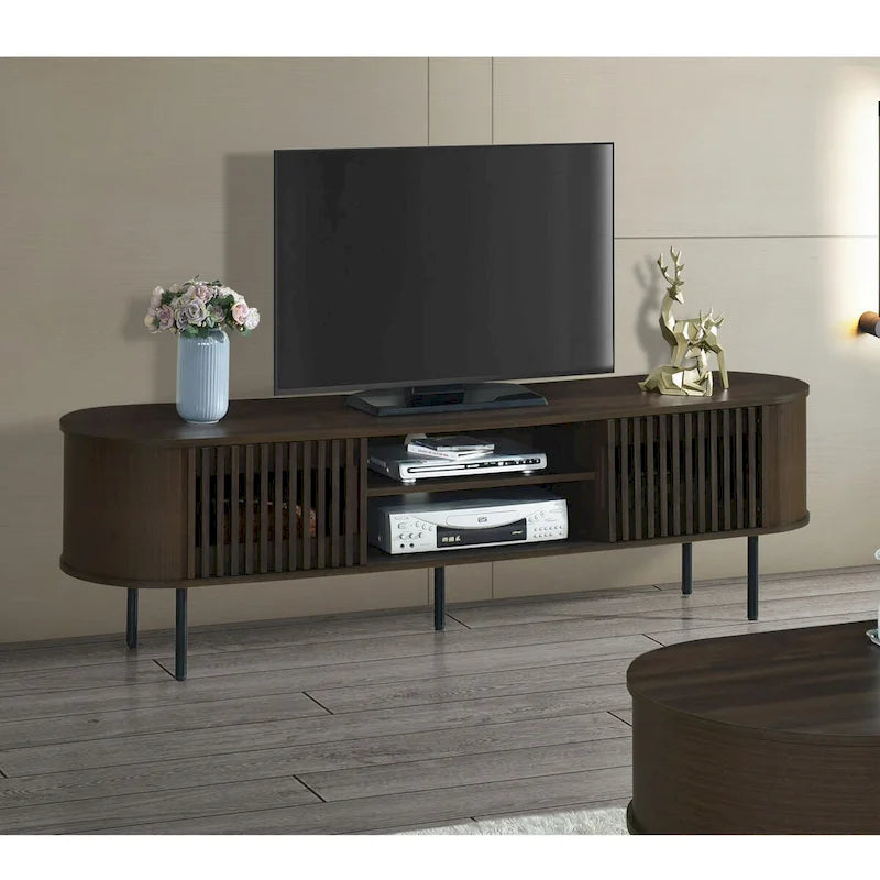 New Classic Furniture Brax 2-Shelf TV Console with Sliding Doors