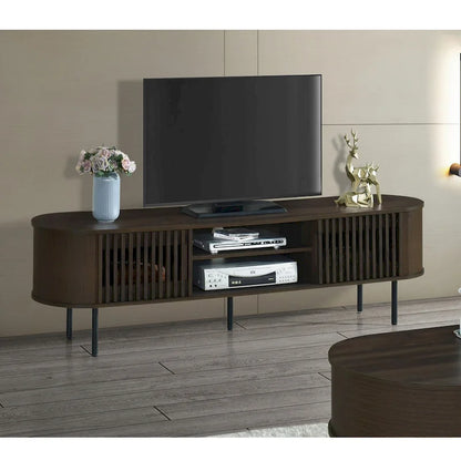 New Classic Furniture Brax 2-Shelf TV Console with Sliding Doors