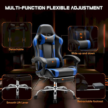 PU Leather Swivel Game Desk Chair