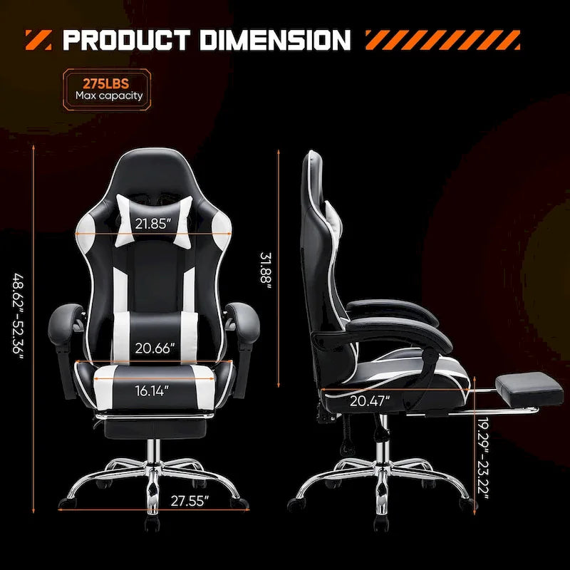 PU Leather Swivel Game Desk Chair