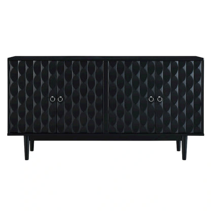 Modern 4-door Sideboard with Convex Pattern Doors