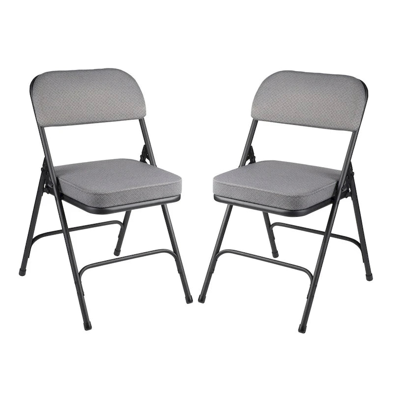 Hampden Furnishings Bernadine Collection Deluxe Fabric Padded Folding Chair, Pack of 2