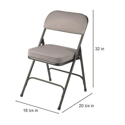 Hampden Furnishings Bernadine Collection Deluxe Fabric Padded Folding Chair, Pack of 2