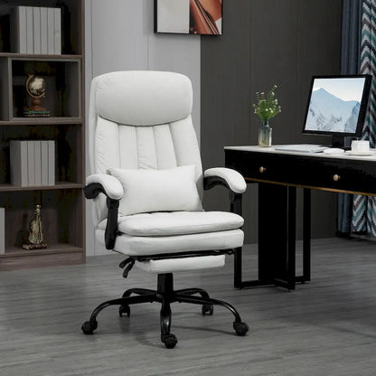 Microfibre Executive Massage Office Chair, Swivel Computer Desk Chair,Heated Reclining Computer Chair with Lumbar Support Pillow