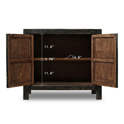 Two Doors Cabient Distressed Black 39x18x35H