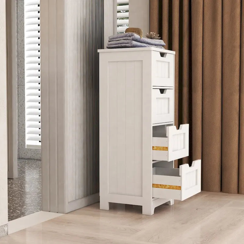 Freestanding storage cabinet with 4 drawers