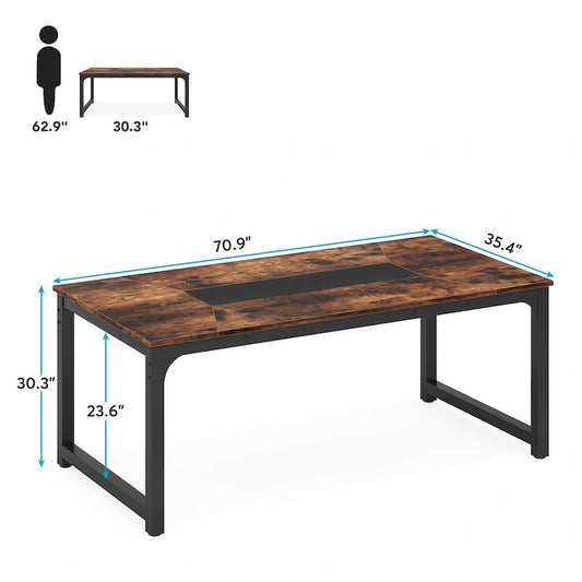 71 Wood Conference Table, Modern Seminar Table for Meeting Room - 70.9 L x 35.4 W x 30.3 H