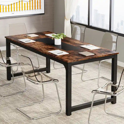 71 Wood Conference Table, Modern Seminar Table for Meeting Room - 70.9 L x 35.4 W x 30.3 H
