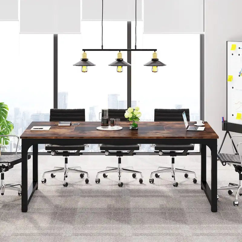 71 Wood Conference Table, Modern Seminar Table for Meeting Room - 70.9 L x 35.4 W x 30.3 H