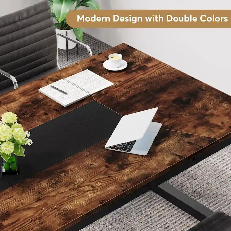 71 Wood Conference Table, Modern Seminar Table for Meeting Room - 70.9 L x 35.4 W x 30.3 H