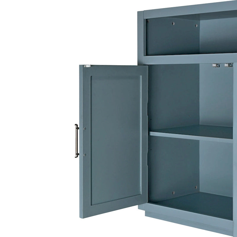 4-door Classic Sideboard with Open Storage and Adjustable Shelves