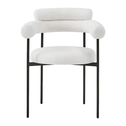 Upholstered Armchair Dining Chairs With Metal Legs for Home, Kitchen, Living Room(Set of 2)