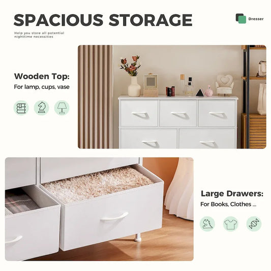 7 Storage Spaces, Assembled Wardrobe Lockers, Bedroom Furniture Lockers,White